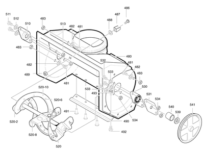 Auger Housing Assembly Diagram and Parts List for 1695716 2009 Briggs and Stratton Snow Blower